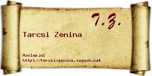Tarcsi Zenina névjegykártya